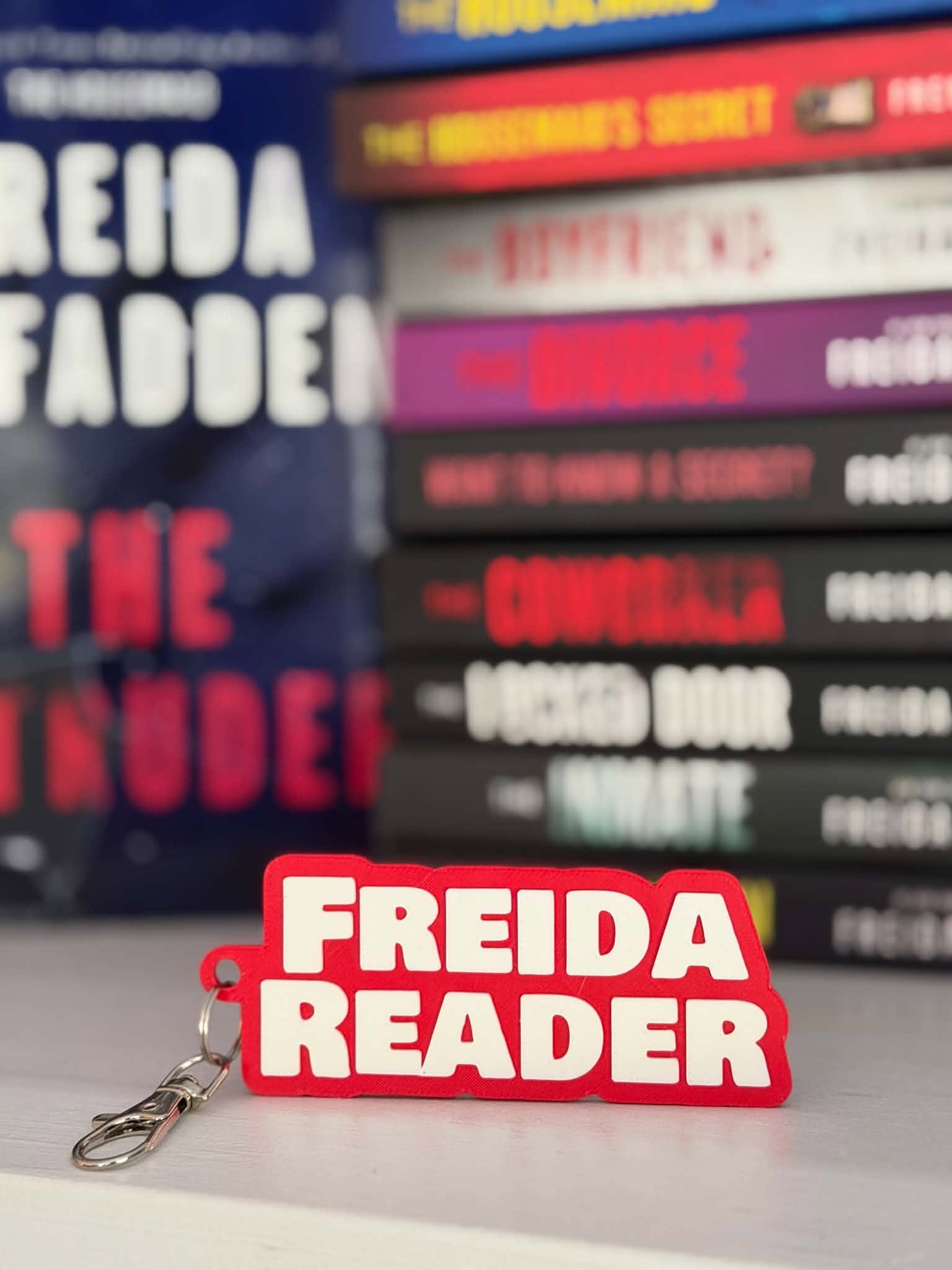Freida Reader Keychain | Book Lover Gift for Thriller Readers