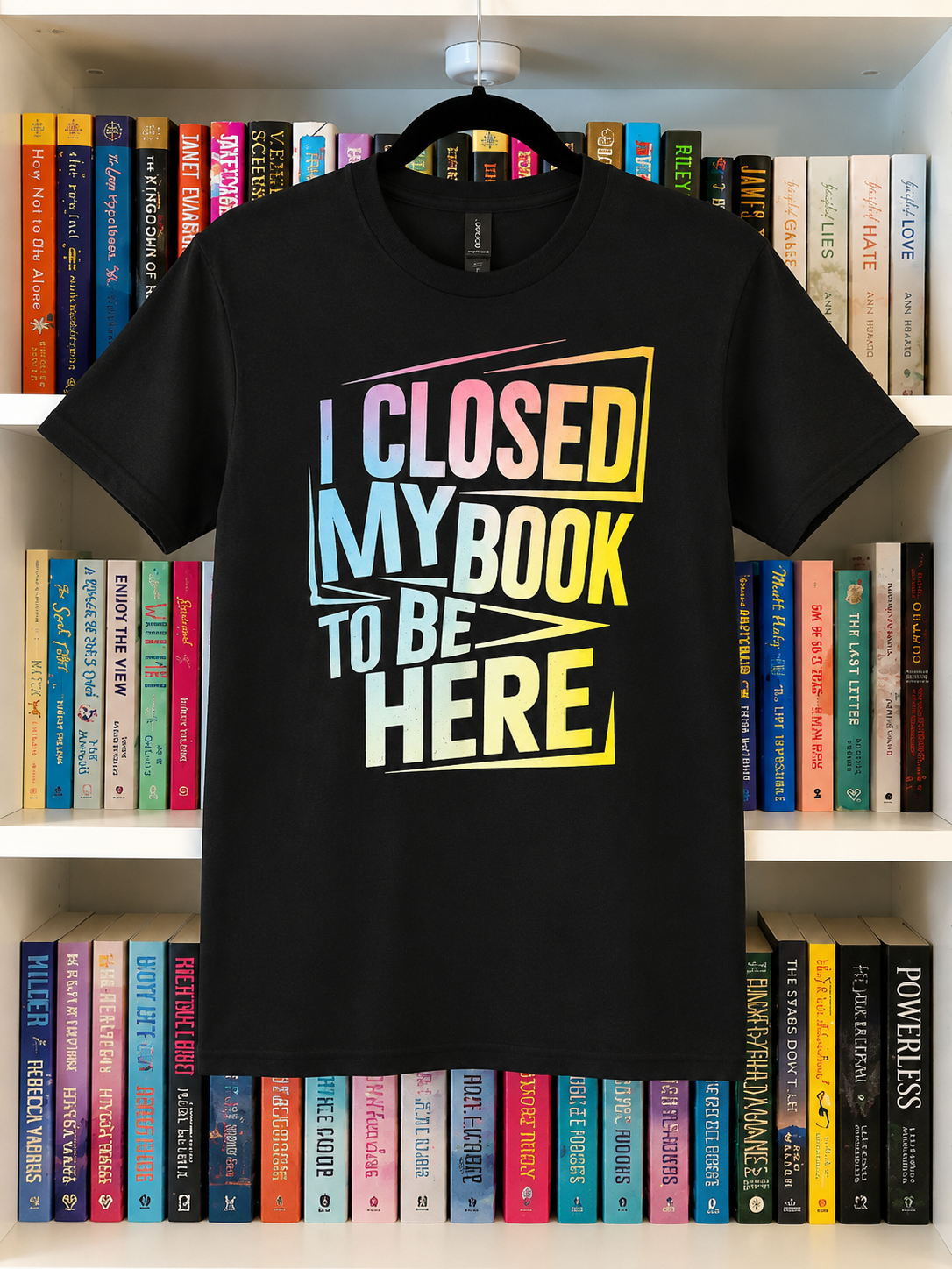 I Closed My Book To Be Here T-Shirt - Small