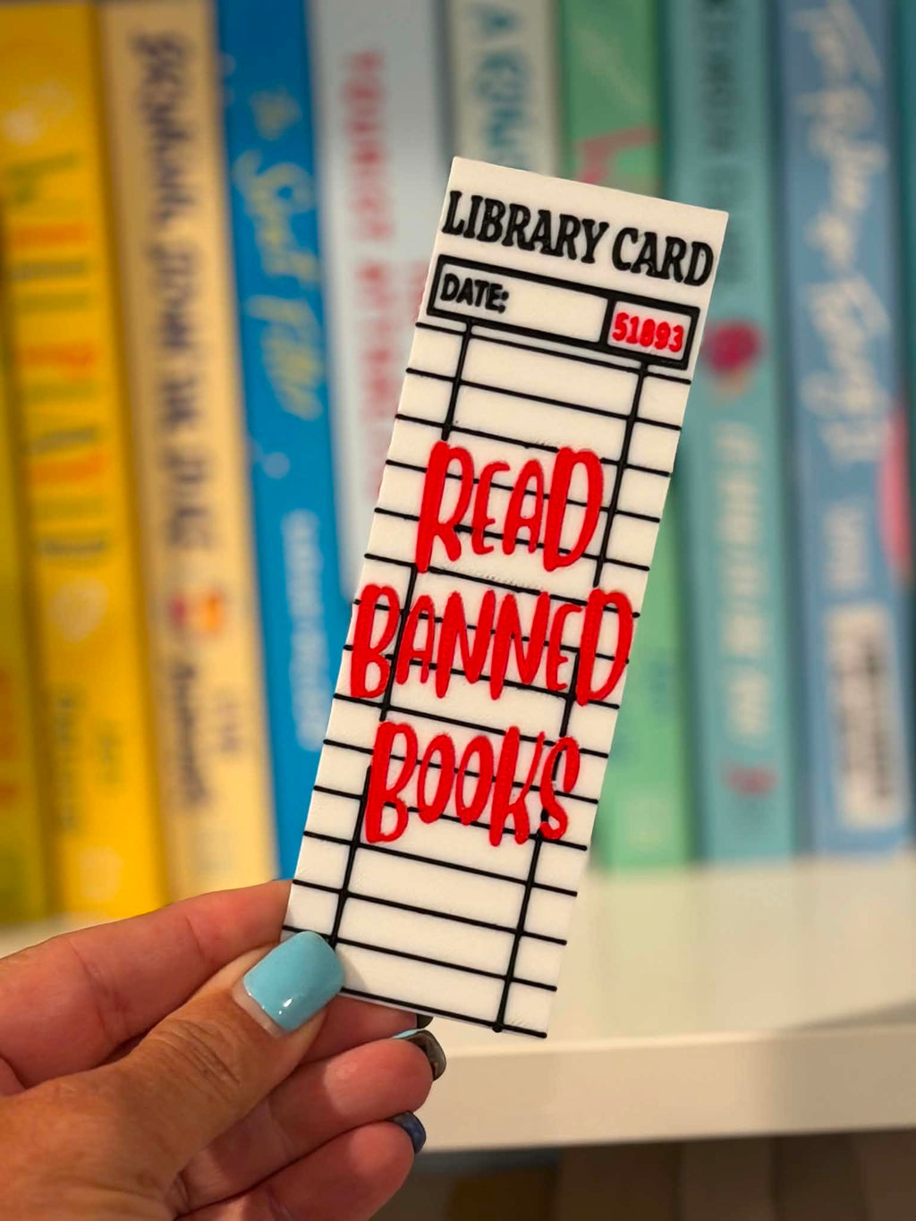 Read Banned Books Library Card Bookmark