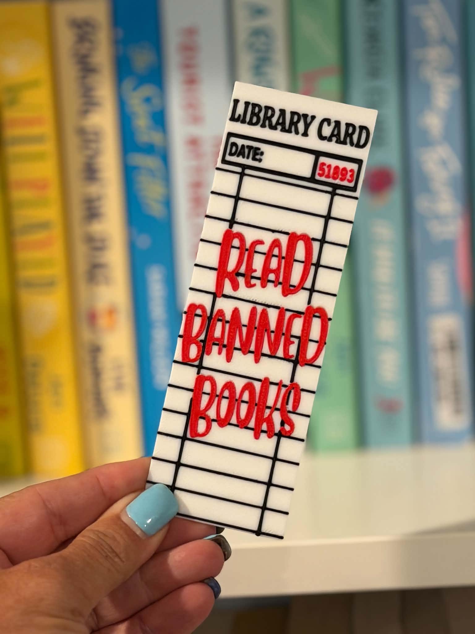 Read Banned Books Library Card Bookmark