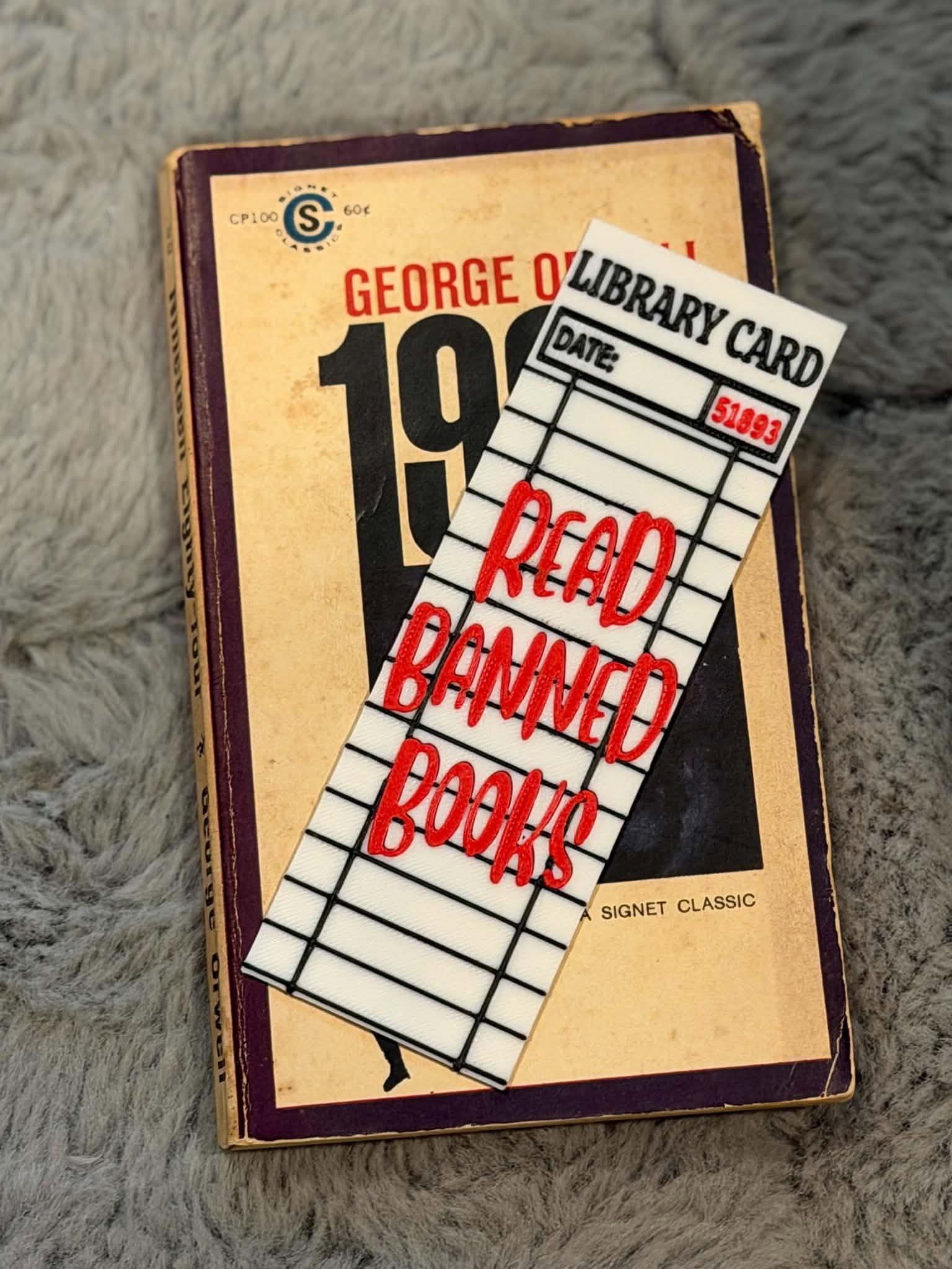 Read Banned Books Library Card Bookmark