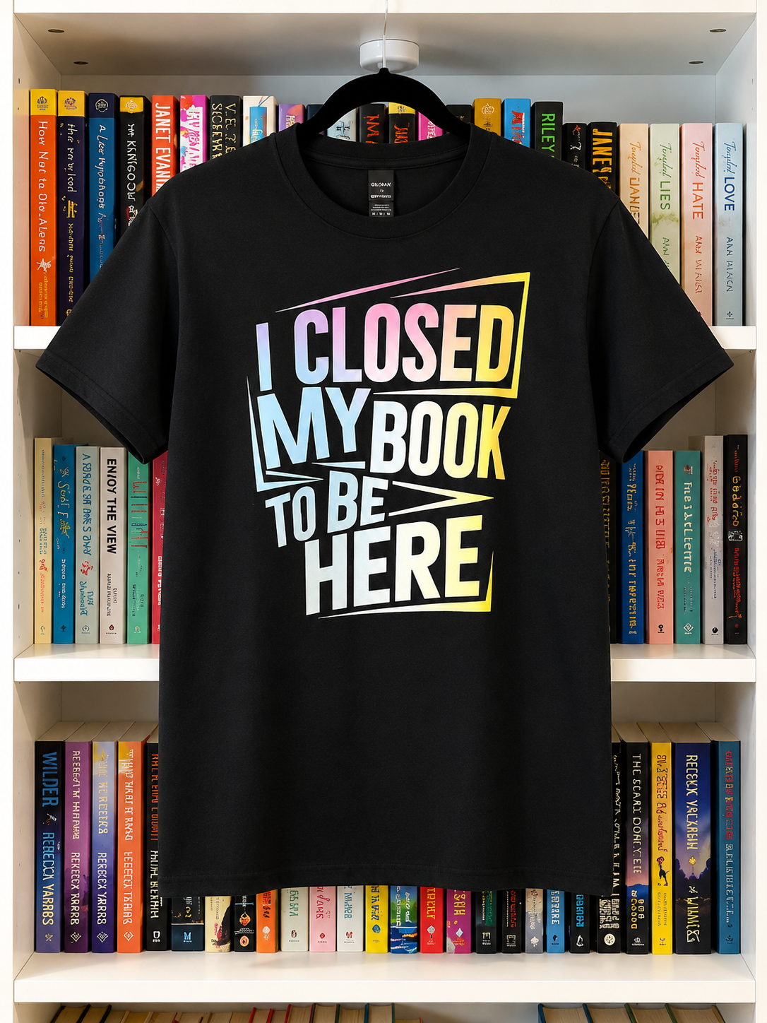 Medium I Closed My Book To Be Here Graphic Tee