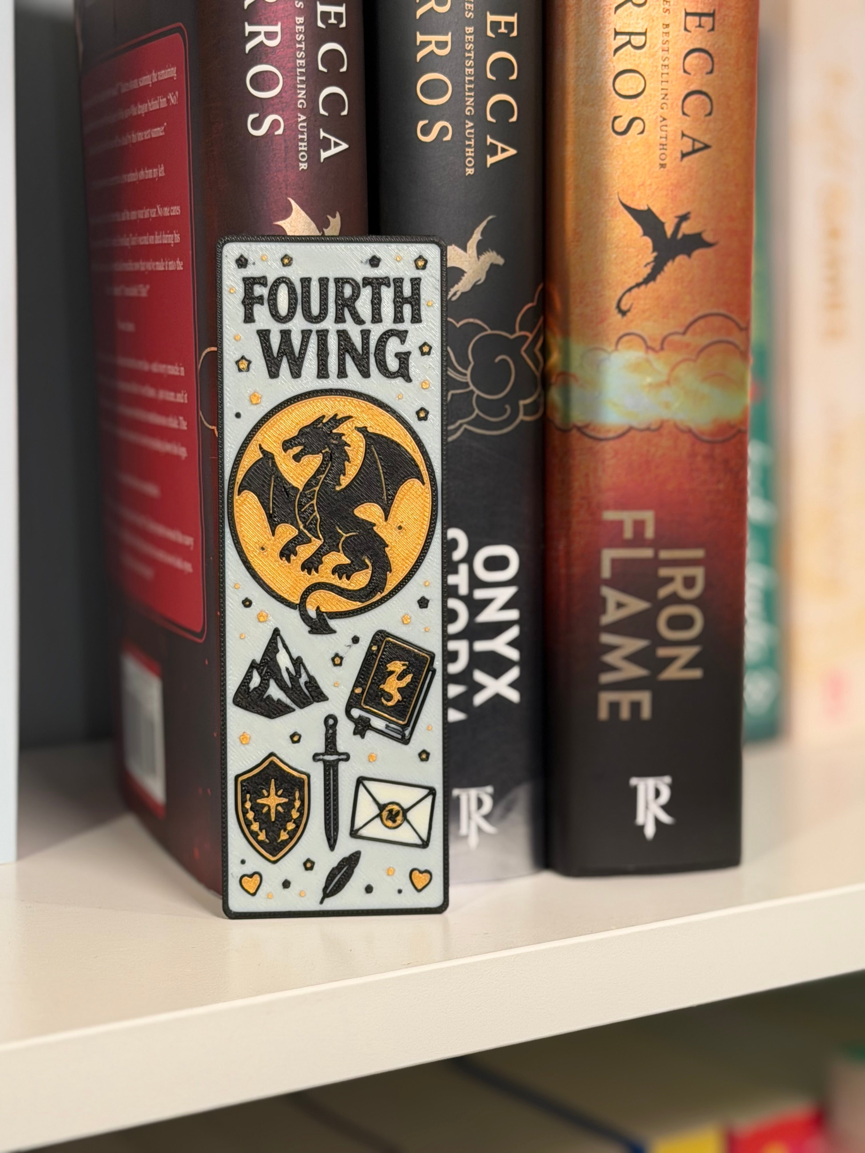 Fourth Wing Bookmark | Rebecca Yarros Inspired | Dragon Bookmark | Book Lover Gift | 3D Printed Bookmark