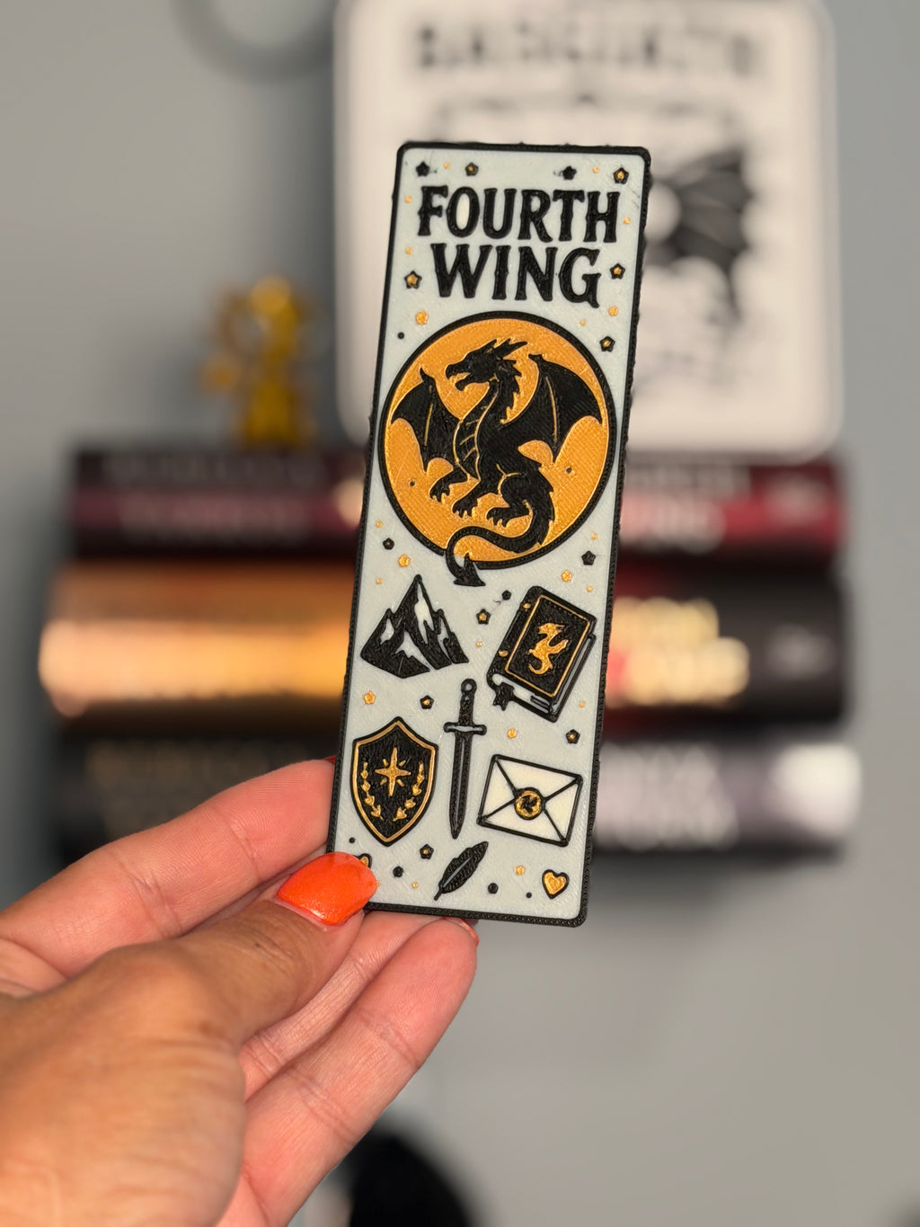 Fourth Wing Bookmark | Rebecca Yarros Inspired | Dragon Bookmark | Book Lover Gift | 3D Printed Bookmark