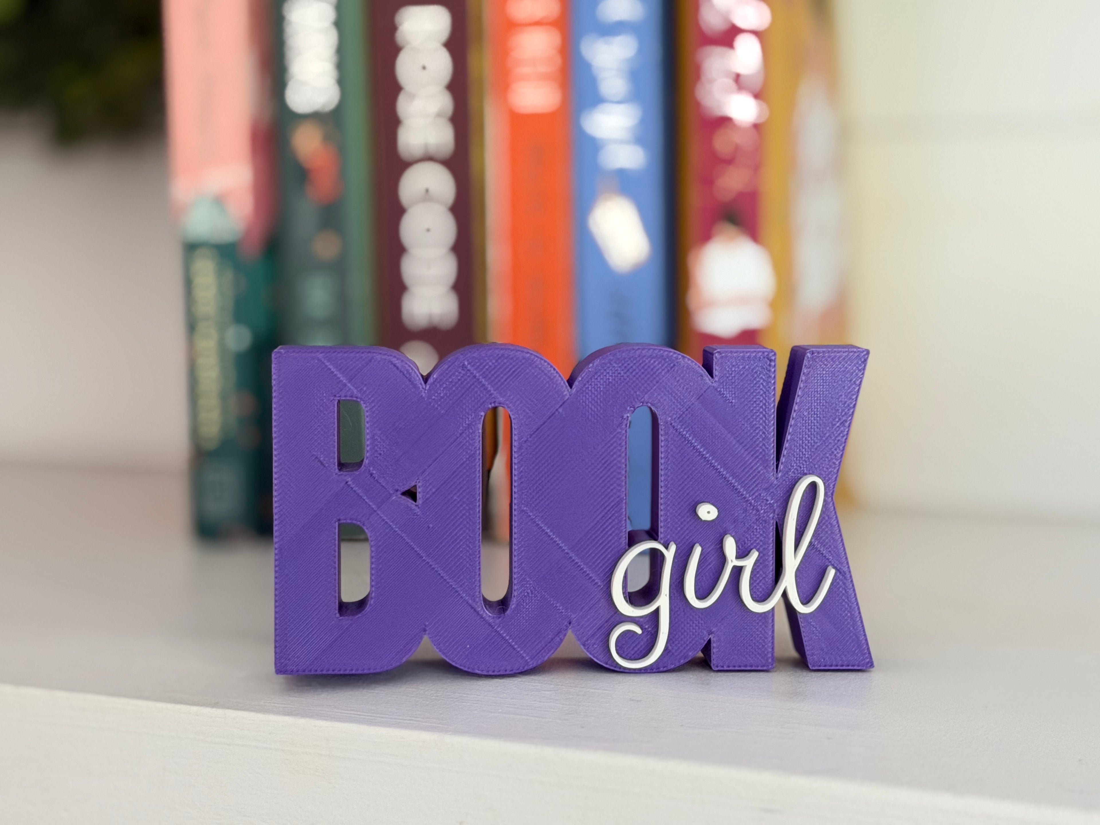 Book Girl Shelf Sign