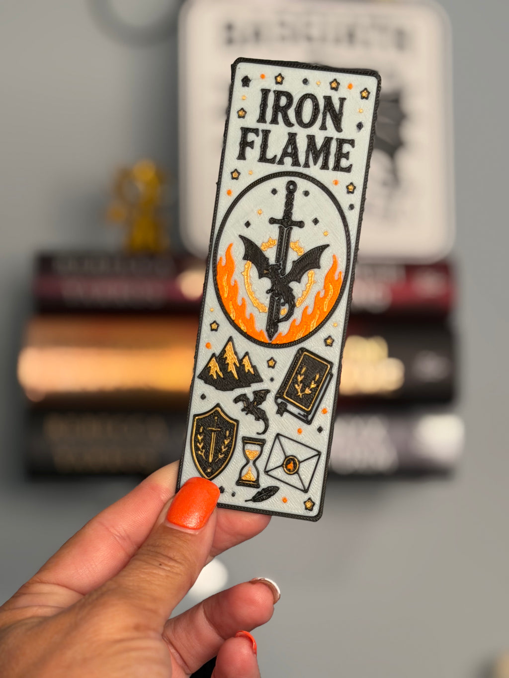 Iron Flame Bookmark | Rebecca Yarros Inspired | Dragon Bookmark | Book Lover Gift | 3D Printed Bookmark