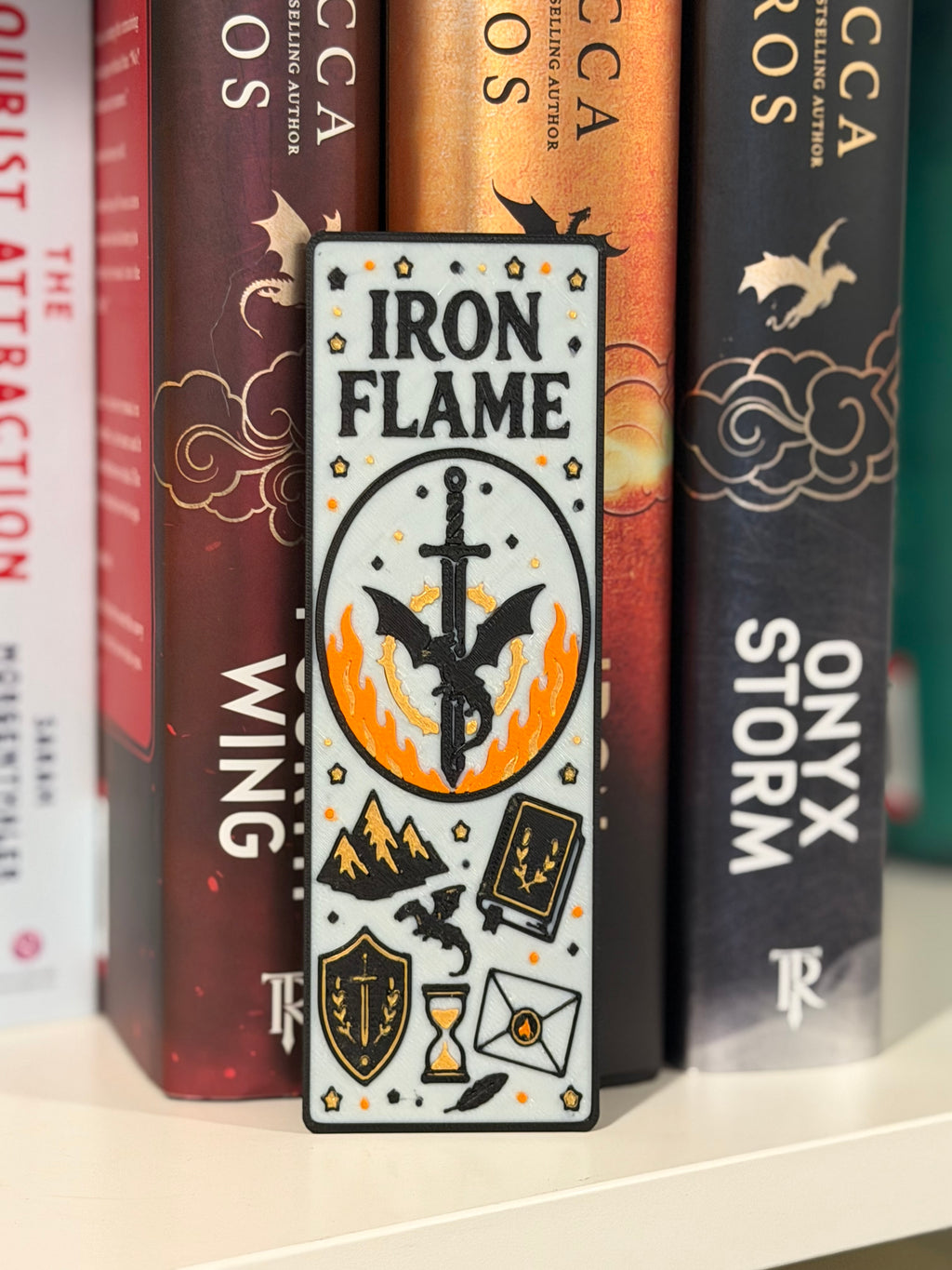 Iron Flame Bookmark | Rebecca Yarros Inspired | Dragon Bookmark | Book Lover Gift | 3D Printed Bookmark