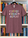 Medium Coffee Read Repeat Graphic Tee