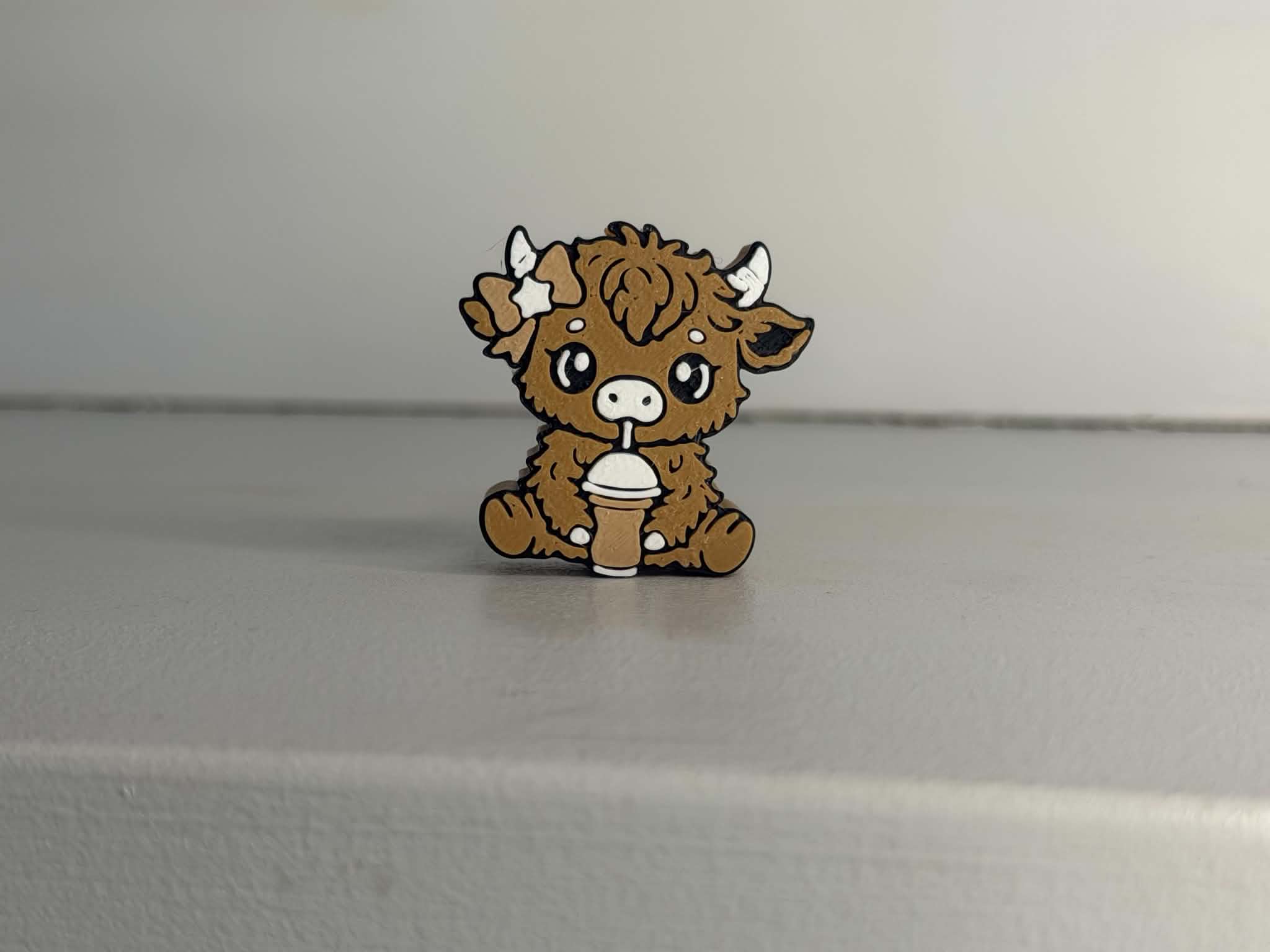 Highland Cow Straw Topper
