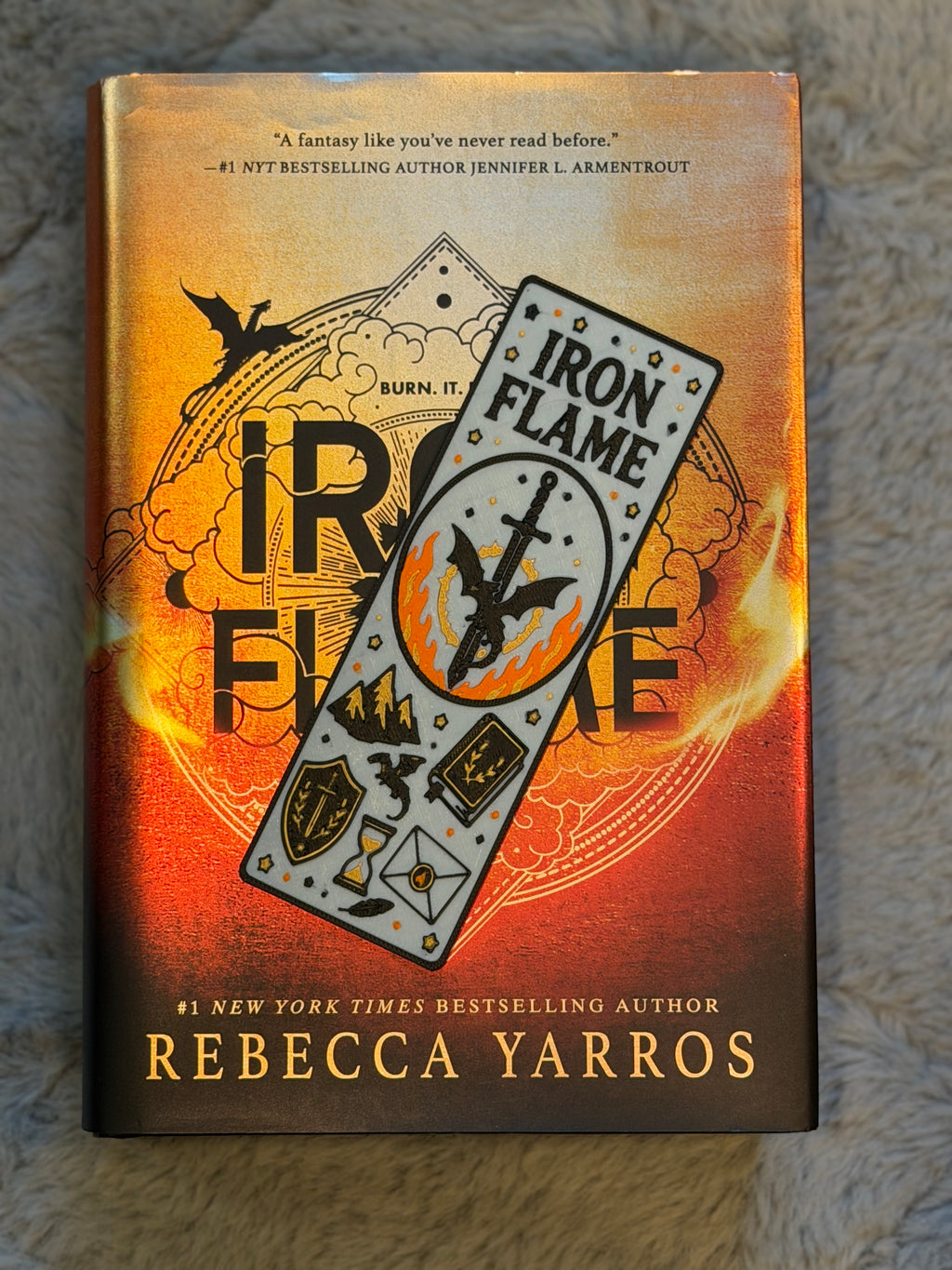 Iron Flame Bookmark | Rebecca Yarros Inspired | Dragon Bookmark | Book Lover Gift | 3D Printed Bookmark
