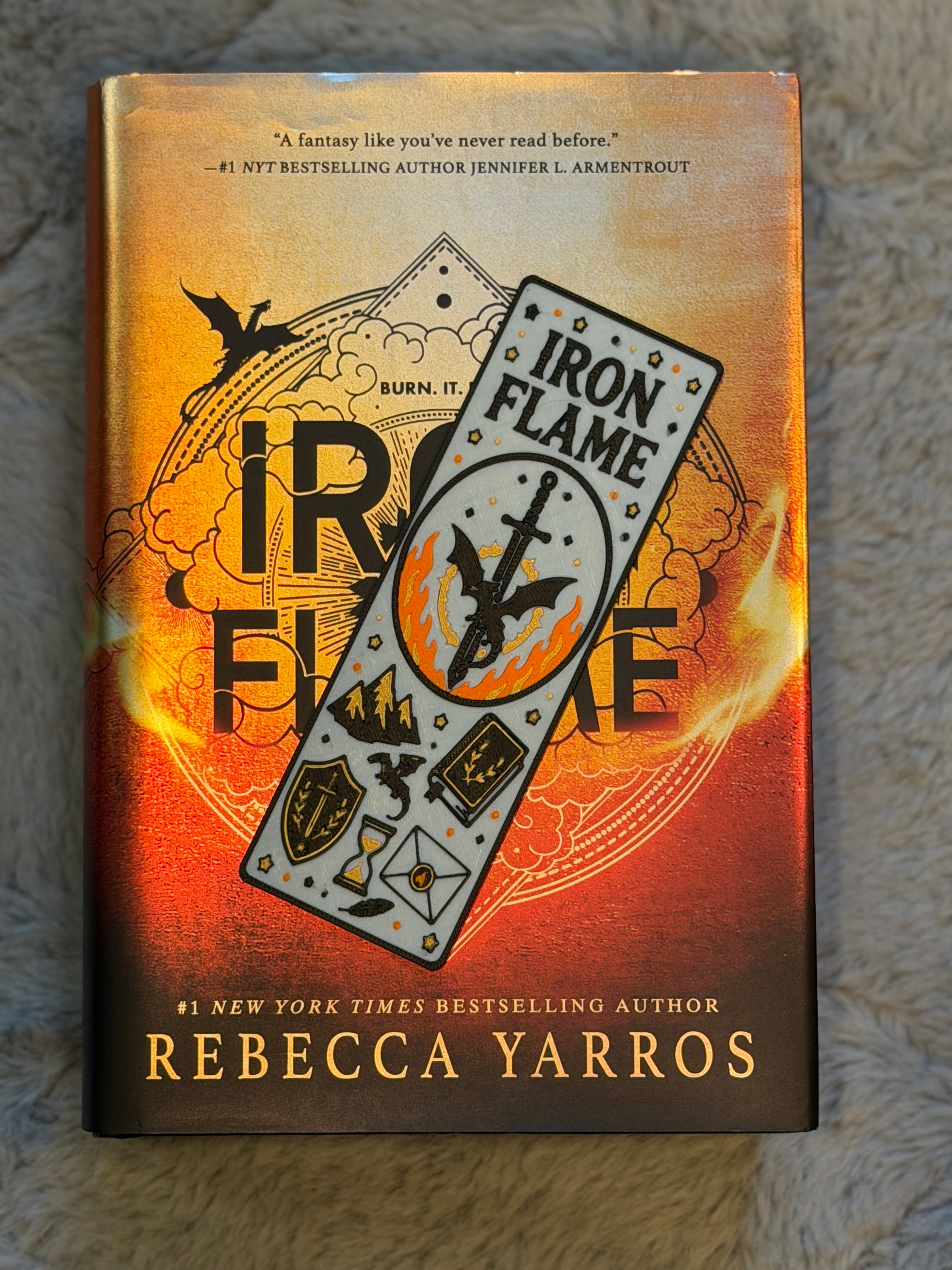 Iron Flame Bookmark | Rebecca Yarros Inspired | Dragon Bookmark | Book Lover Gift | 3D Printed Bookmark