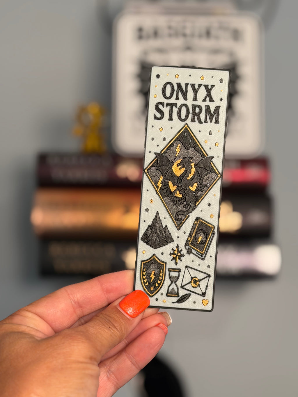 Onyx Storm Bookmark | Rebecca Yarros Inspired | Fantasy Bookmark | Book Lover Gift | 3D Printed Bookmark