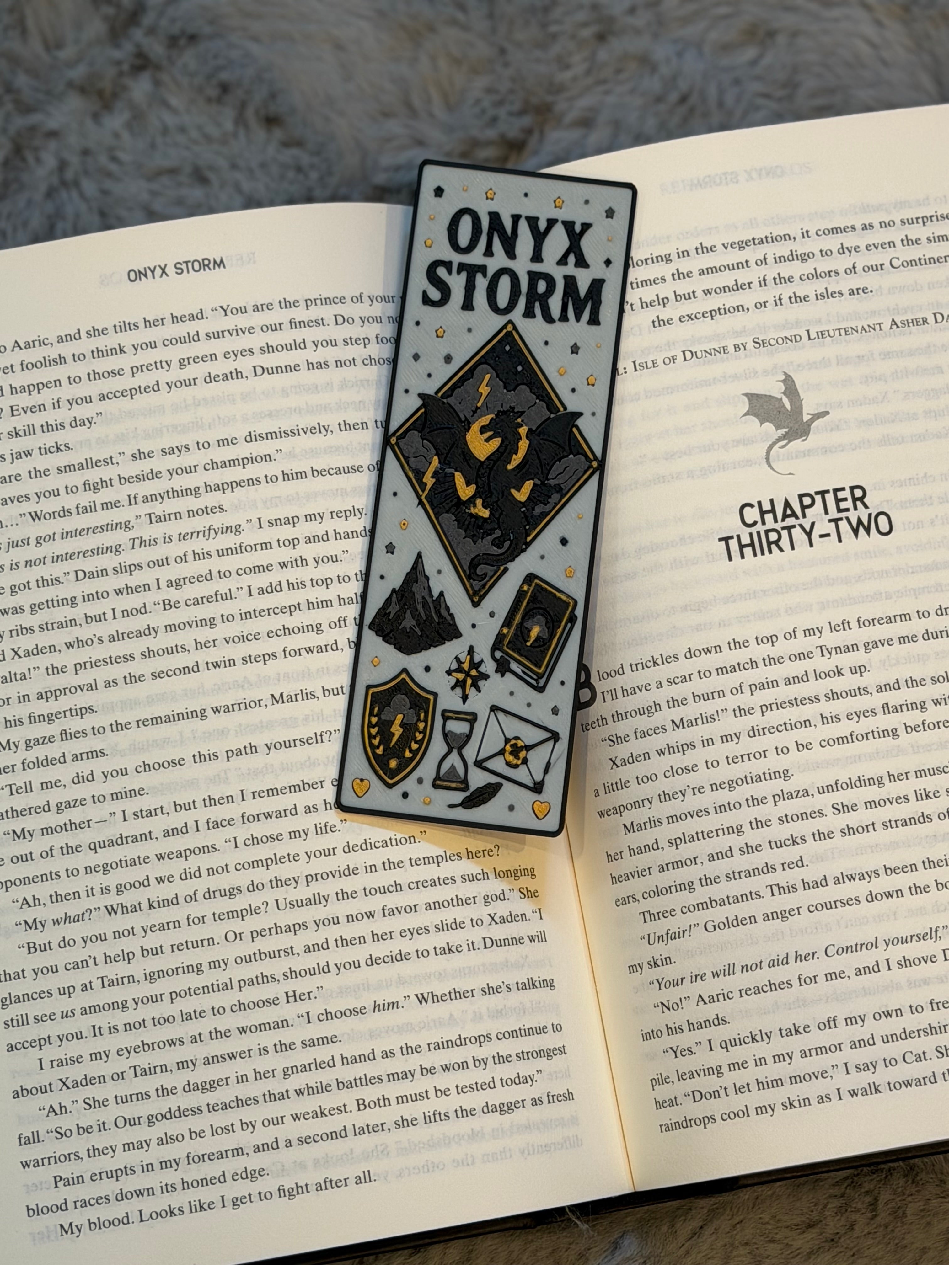 Onyx Storm Bookmark | Rebecca Yarros Inspired | Fantasy Bookmark | Book Lover Gift | 3D Printed Bookmark