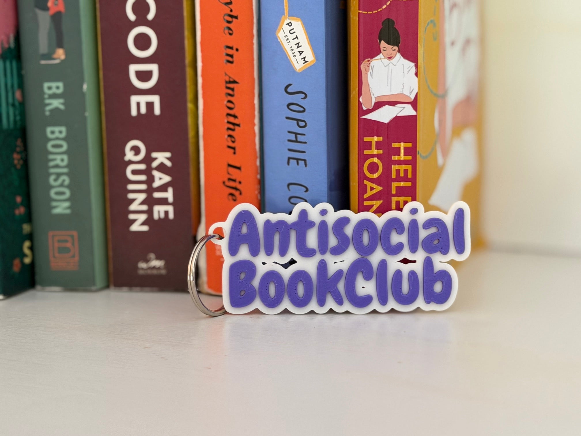Antisocial Book Club Keychain | Funny Book Lover Gift
