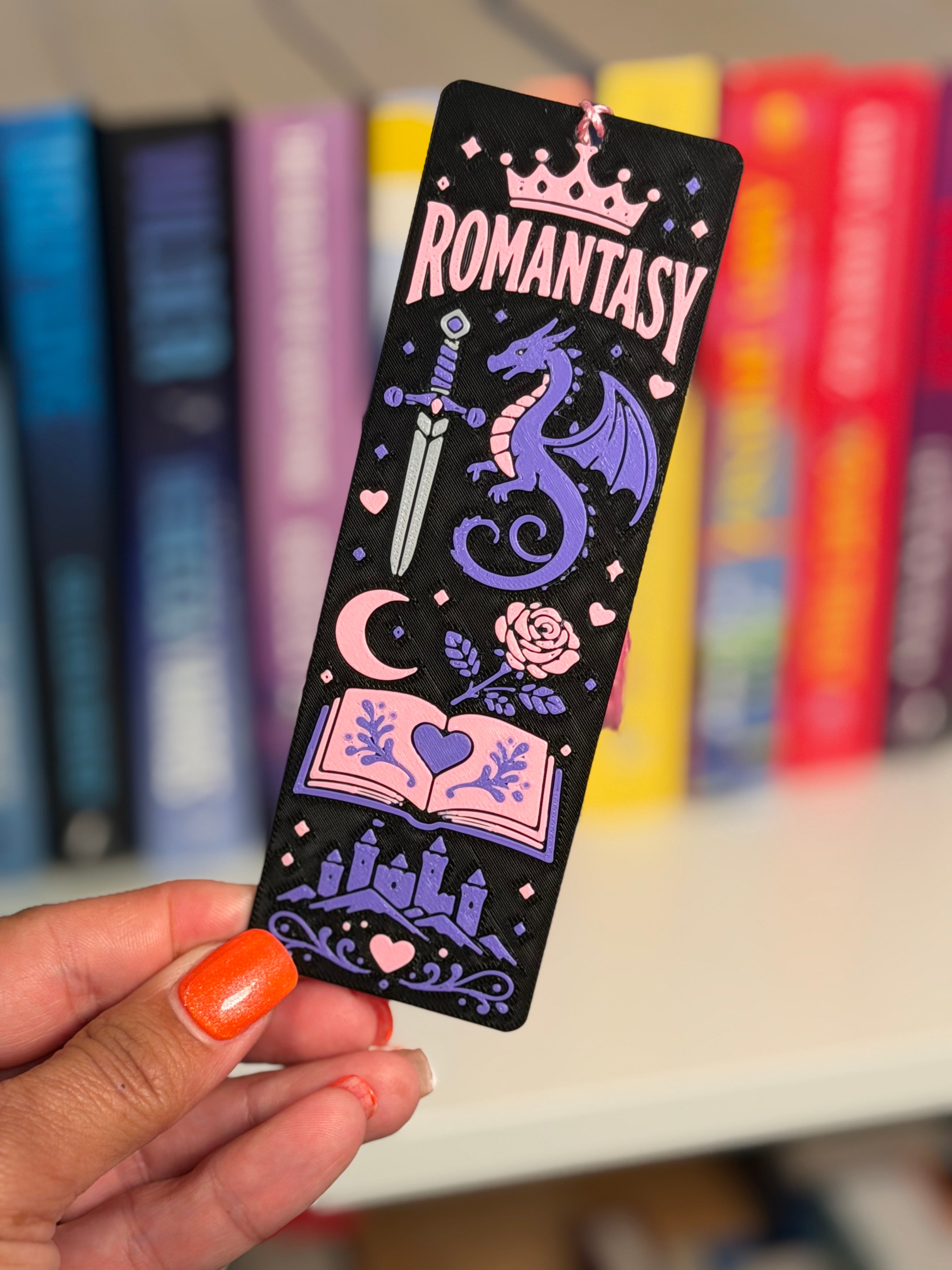 Romantasy Bookmark | Fantasy Romance Bookmark | Book Lover Gift | 3D Printed Bookmark