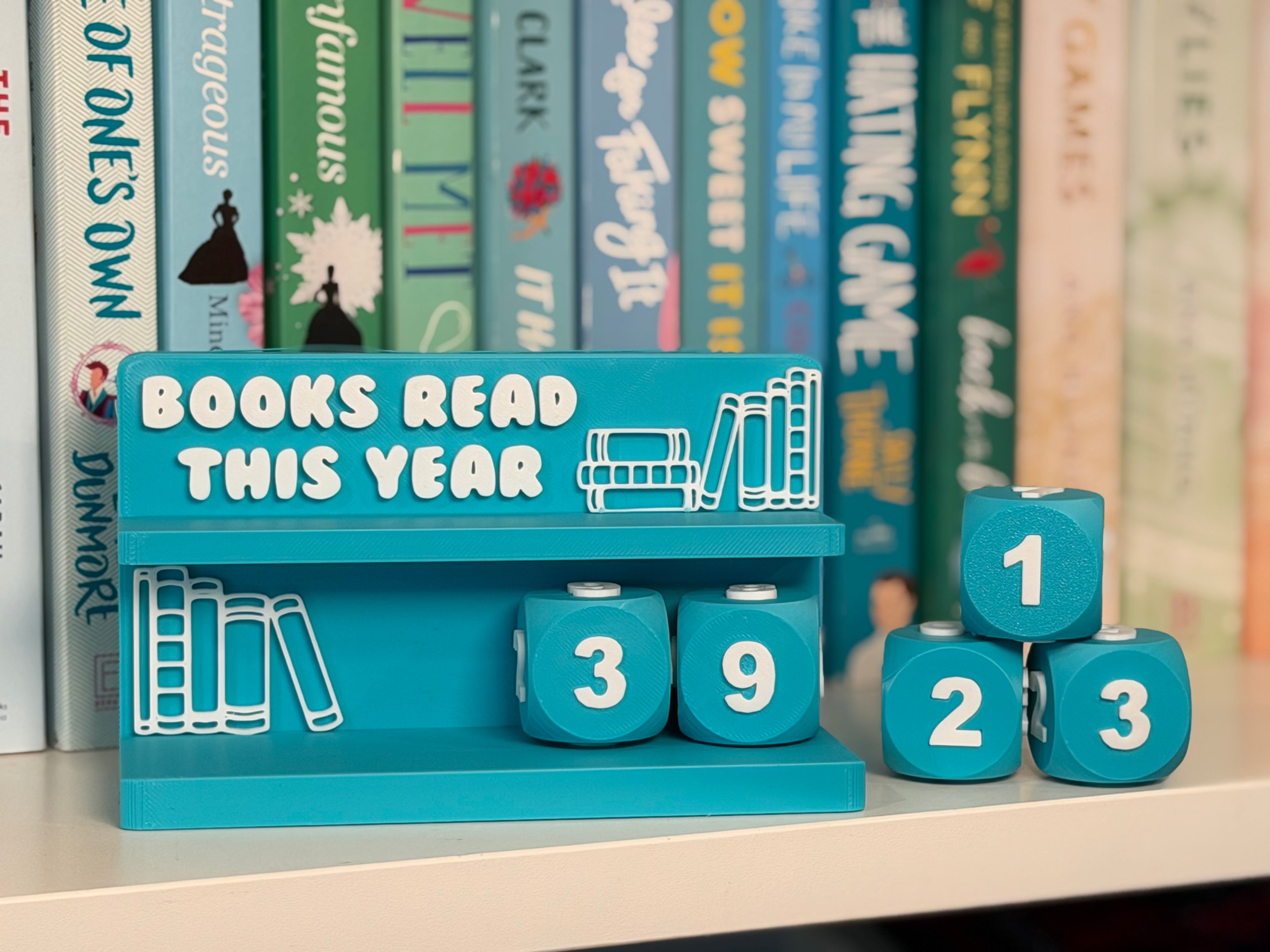 Teal & White Books Read Counter | Reading Tracker | Book Lover Gift