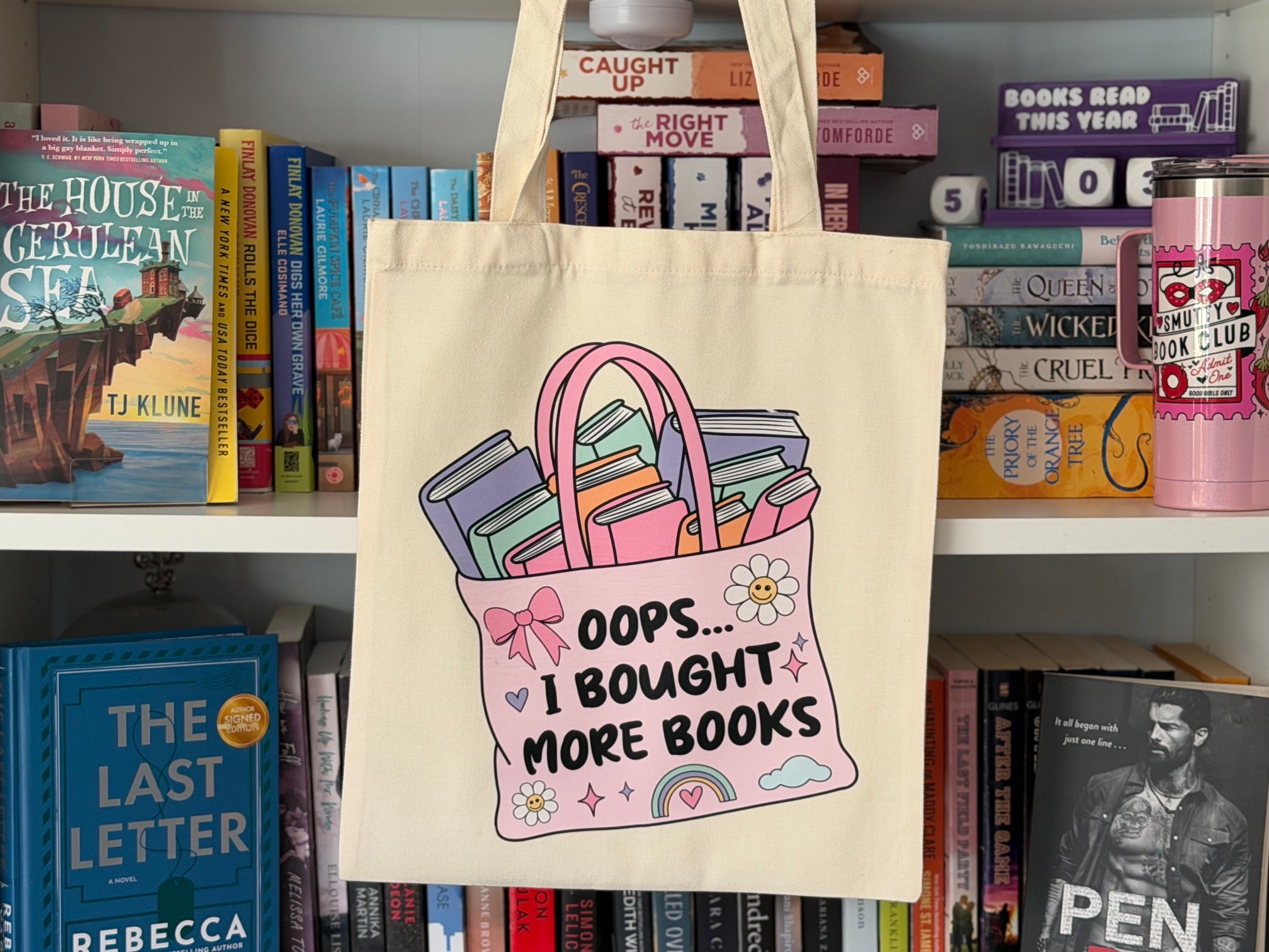 Oops I Bought More Books Canvas Tote Bag | Book Lover Tote